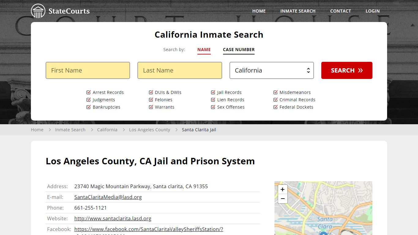 Santa Clarita Jail Inmate Records Search, California - StateCourts